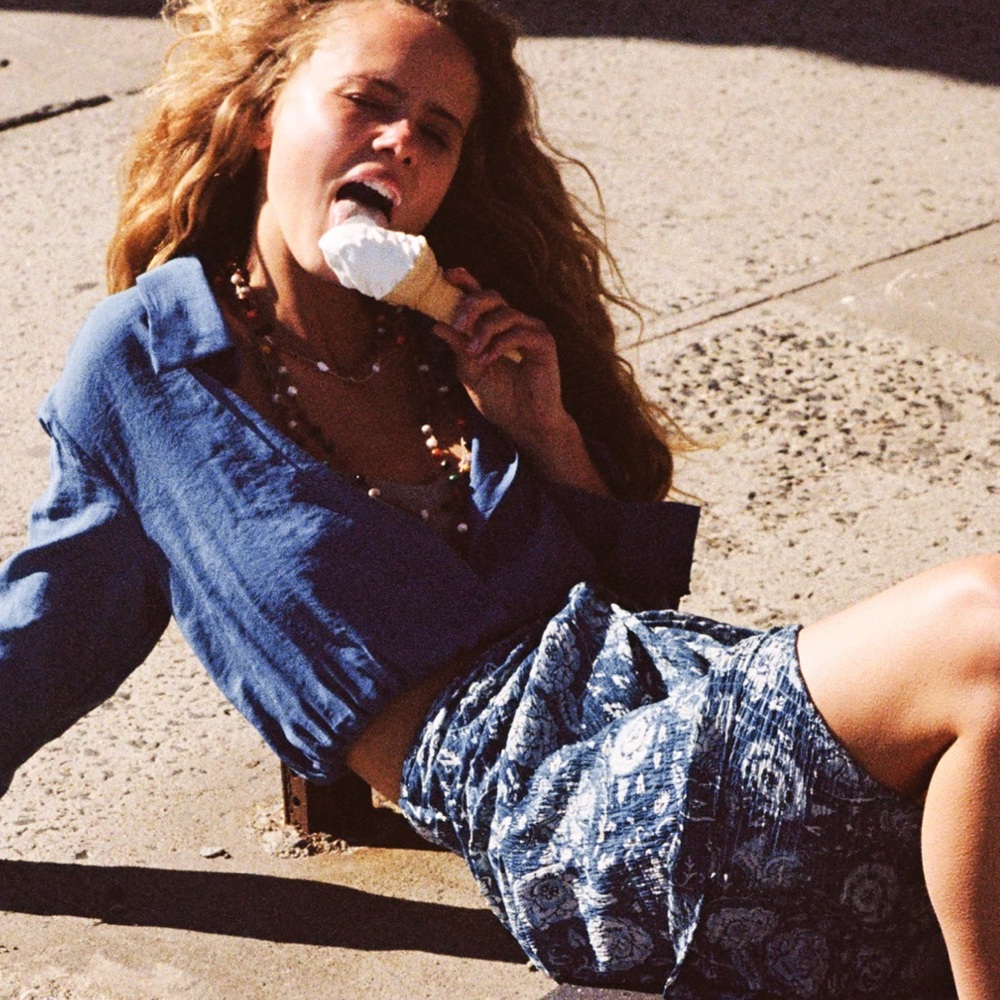 ZARA NWT FLOWY CROPPED SHIRT